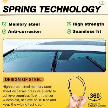 19" and 19" Windshield Wipers Blades (Pack of 2),OEM Quality Premium All-Seasons Wiper Blades,Stable and Quiet Armor Wiper Blades