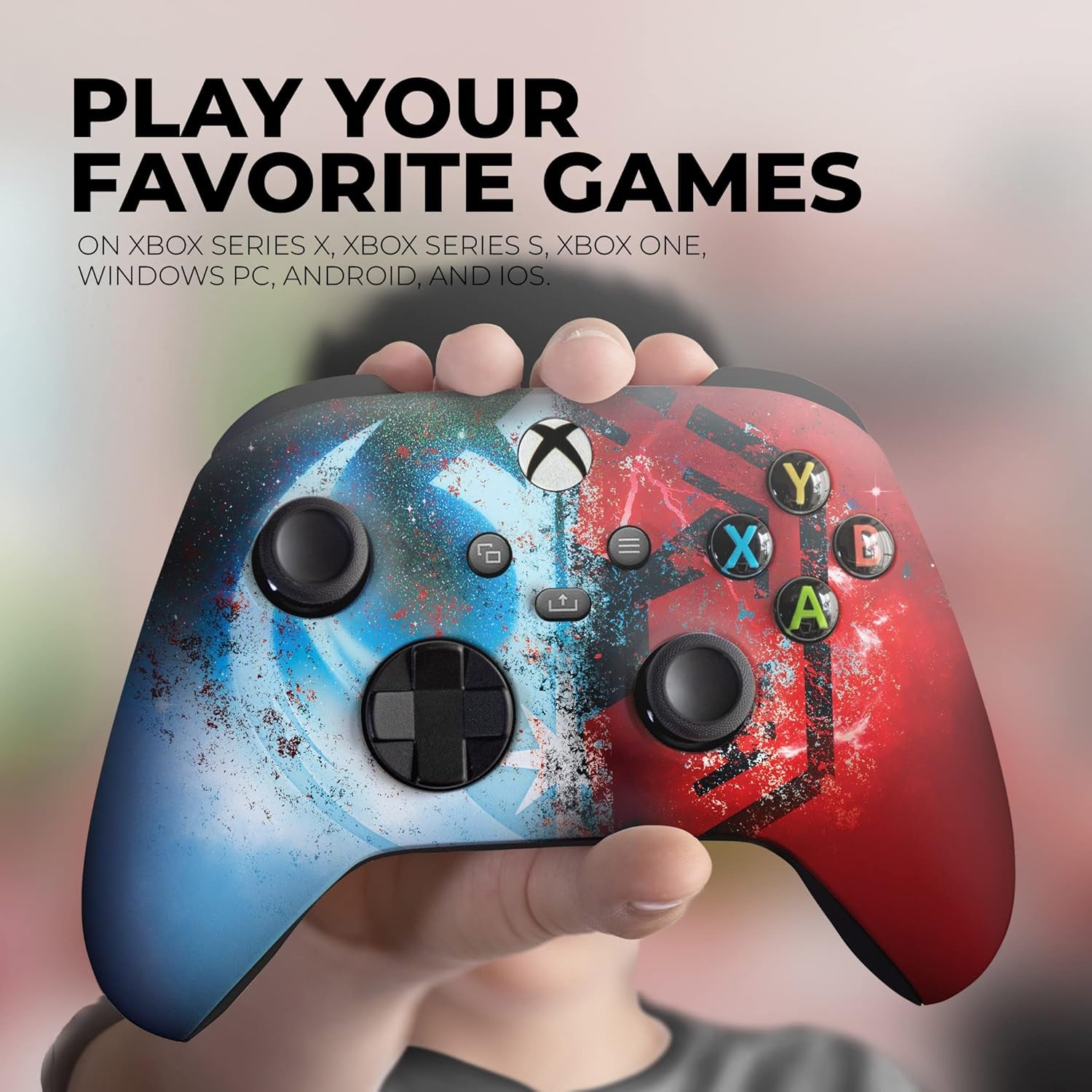 Jeddi Sith Custom X-Box Controller Wireless Compatible with X-Box One/Series X/S Proudly Customized in USA with Permanent HYDRO-DIP Printing (NOT JUST a SKIN)