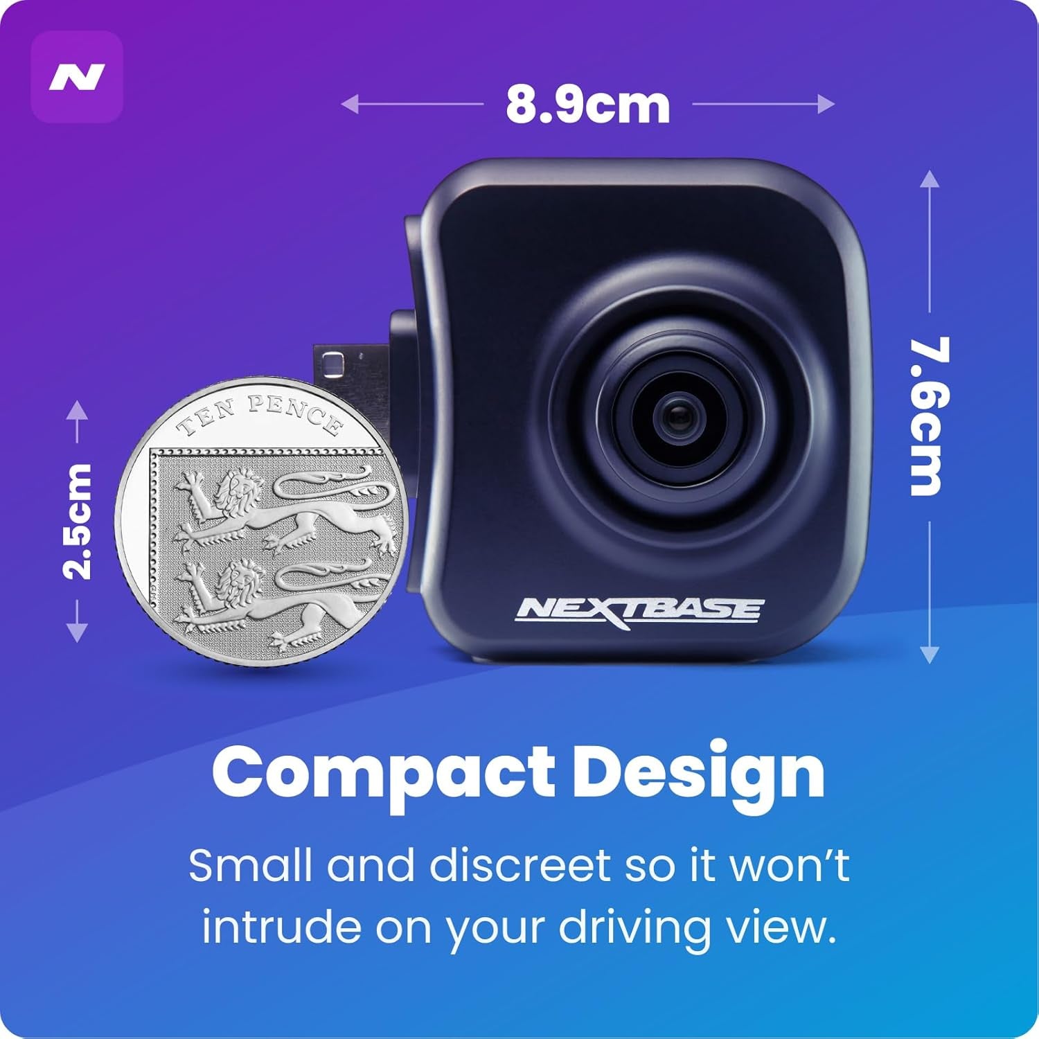 Dash Cam Add-On Rear View Exterior Camera Compatible 322GW 422GW 522GW 622Gw-Black