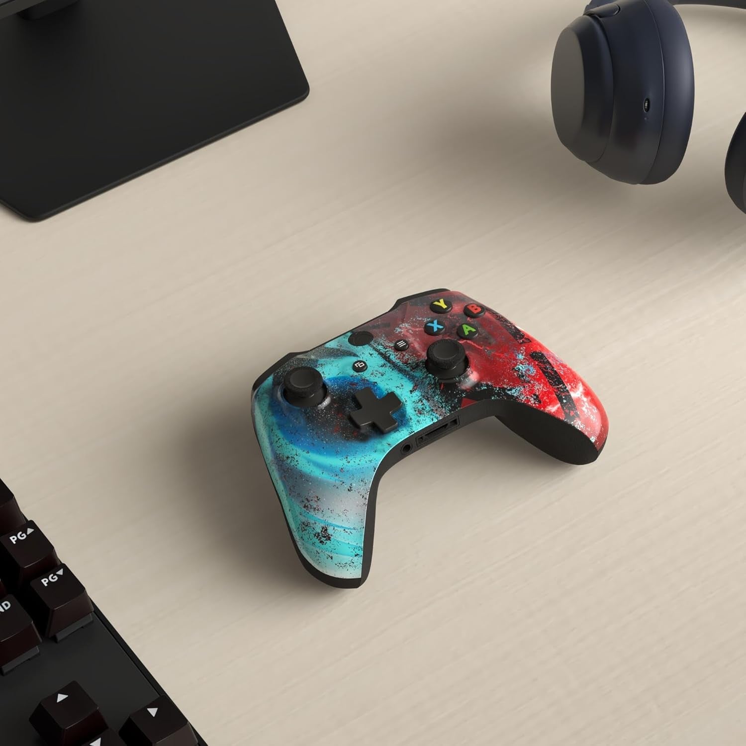 Jeddi Sith Custom X-Box Controller Wireless Compatible with X-Box One/Series X/S Proudly Customized in USA with Permanent HYDRO-DIP Printing (NOT JUST a SKIN)