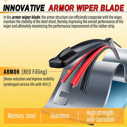 19" and 19" Windshield Wipers Blades (Pack of 2),OEM Quality Premium All-Seasons Wiper Blades,Stable and Quiet Armor Wiper Blades