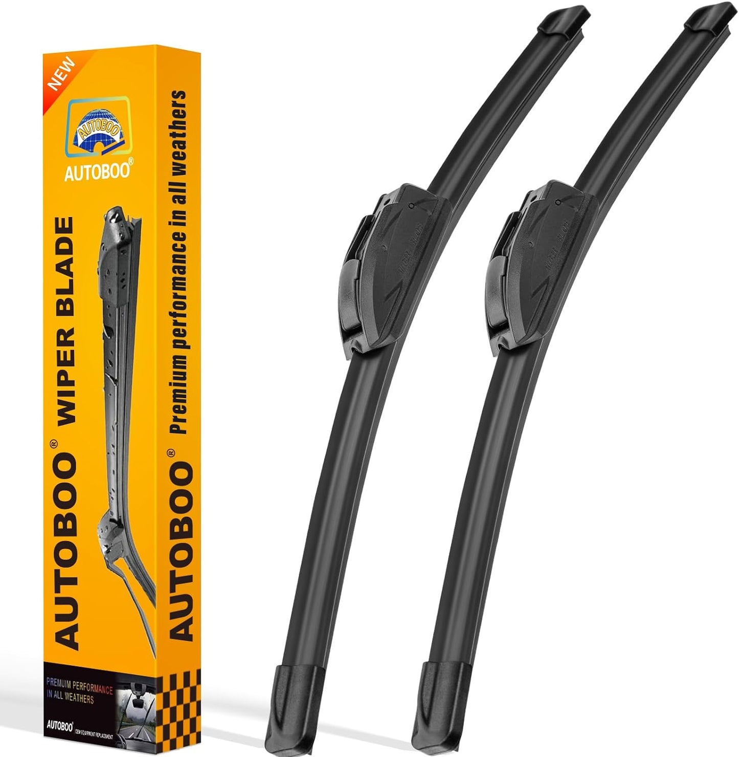 19" and 19" Windshield Wipers Blades (Pack of 2),OEM Quality Premium All-Seasons Wiper Blades,Stable and Quiet Armor Wiper Blades