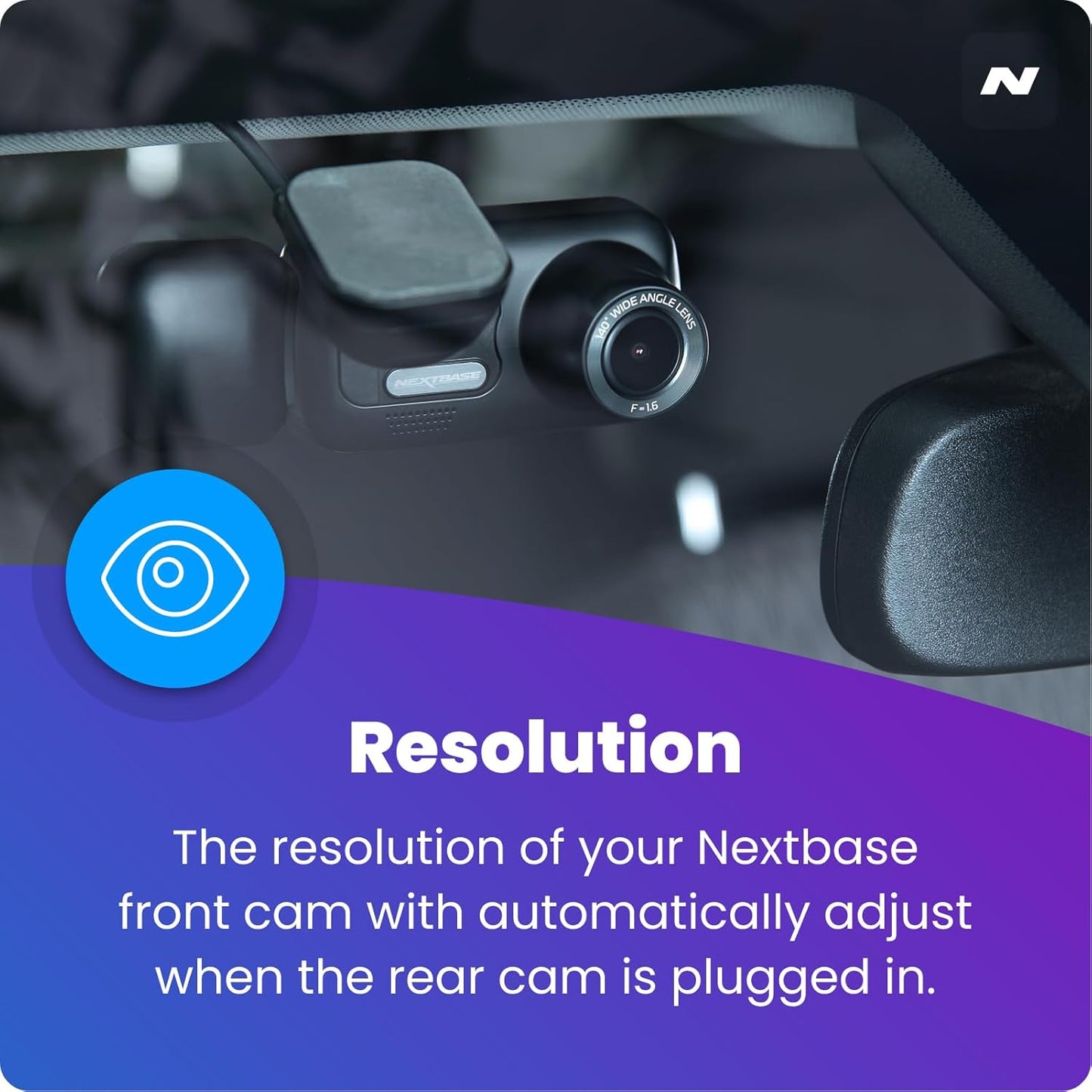 Dash Cam Add-On Rear View Exterior Camera Compatible 322GW 422GW 522GW 622Gw-Black