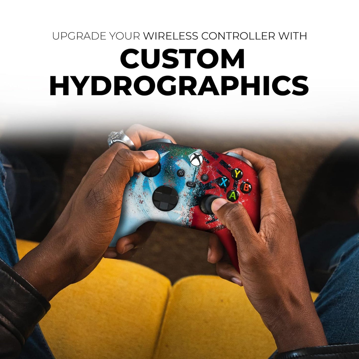 Jeddi Sith Custom X-Box Controller Wireless Compatible with X-Box One/Series X/S Proudly Customized in USA with Permanent HYDRO-DIP Printing (NOT JUST a SKIN)